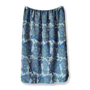 Vtg 90s Y2K Blue Paisley Midi Skirt M Phoebe Buffay Friends Boho Preppy USA